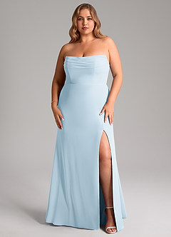 Azazie Saige Bridesmaid Dresses Sky Blue A-Line Off the Shoulder Chiffon Convertible Dress image17