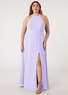 Azazie Clarice Abiti da Damigella Abito A-Line in Chiffon con Scollo Halter Lilla image1