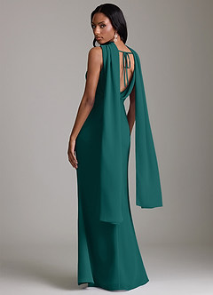 Azazie Linelle Bridesmaid Dresses Peacock Mermaid Pleated Chiffon Dress image10