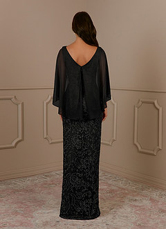 Azazie Collins Mother of the Bride Dresses Black Sheath Lace Dress image4