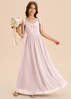 Azazie Izzy Junior Klä av A-Line i Chiffong Plisserad image4