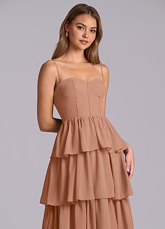 Azazie Faye Brautjungfernkleider A-Linie Herzausschnitt Chiffon Kleid Bronzer image2