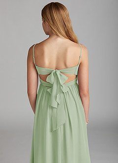 Azazie Zeya Junior Dusty Sage A-Line Chiffon Dress image2