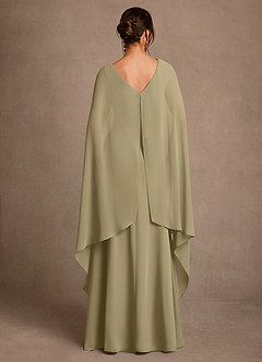 Azazie Liddie Mother of the Bride Dresses Moss Green A-Line Pleated Chiffon Dress image4