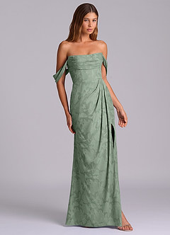 Azazie Johana Bridesmaid Dresses Matcha Mermaid Off the Shoulder Floral Burnout Convertible Dress image5
