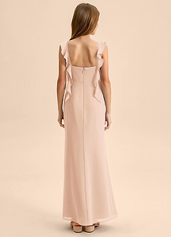Azazie Jessamine Junior English Rose Mermaid Sweetheart Neckline Chiffon Dress image2