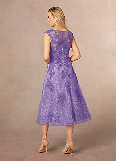 Azazie Flynn Mother of the Bride Dresses Tahiti A-Line Boatneck Lace Tulle Dress image3