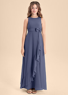 Azazie Lilenne Junior Stormy A-Line Bow Chiffon Dress image5