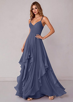 Azazie Zaina Bridesmaid Dresses Stormy A-Line Chiffon Dress image5