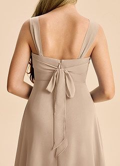 Azazie Elsie Junior A-Linie Herzausschnitt Chiffon Kleid Taupe image6