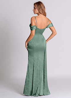 Azazie Amyra Brudtärnklänningar Klä av Sjöjungfru i Jacquard Av axeln Eukalyptus image7