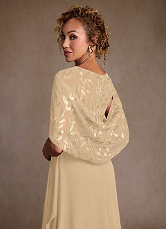 Azazie Beckley Kleider für die Brautmutter A-Linie Spitze Chiffon Kleid Champagner image6
