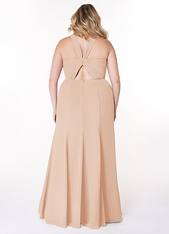 Azazie Rue Abiti da Damigella Abito A-Line in Chiffon con Scollo Halter Rosa Inglese image8