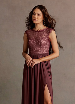 Anna Wine Plunging Back Maxi Dress image4