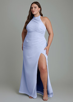 Azazie Jemma Bridesmaid Dresses Ice Sheath Pleated Chiffon Dress image7