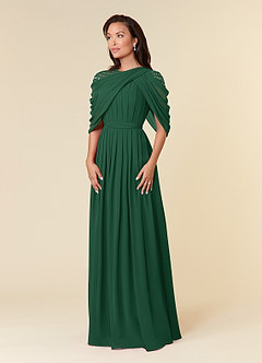 Azazie Olena Mother of the Bride Dresses Dark Green A-Line Sequins Chiffon Dress image3