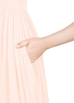 Azazie Cora Bridesmaid Dresses Pearl Pink A-Line Pleated Chiffon Dress image62