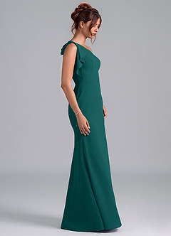 Azazie Rinna Jurken voor bruidsmeisjes Jurk van Chiffon met Zeemeermin One-Shoulder Pauw image5