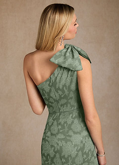 Azazie Easton Mother of the Bride Dresses Matcha Ball-Gown One Shoulder Floral Burnout Dress image5