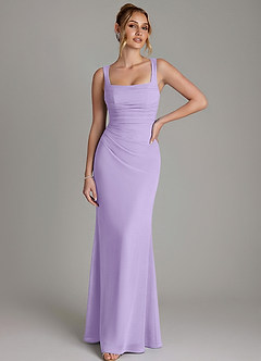 Azazie Agustina Bridesmaid Dresses Lilac Mermaid Corset Chiffon Dress image1