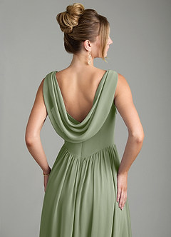 Azazie Novi Bridesmaid Dresses Pistachio A-Line Pleated Chiffon Dress image2