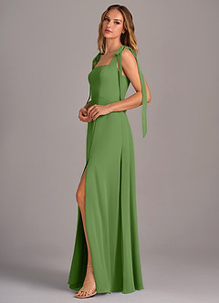 Azazie Debra Bridesmaid Dresses Basil A-Line with Pockets Chiffon Convertible Dress image4