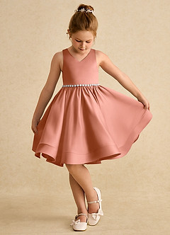 Azazie Julietta Robe Demoiselle D'honneur Fillette Robe Princesse en Tulle Convertible Mai Tai image4