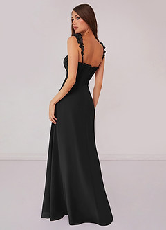 Barbie ♥ Azazie Bridesmaid Dresses Black A-Line Sweetheart Neckline Chiffon Dress image2
