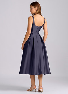 Azazie Amalie Bridesmaid Dresses Stormy A-Line Pleated Stretch Satin Dress image5