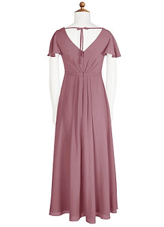 Azazie Peony Junior Robe Trapèze en Mousseline de soie Plissée Amethyst image7