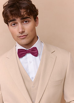 front Matte Satin Pre-Tied Bow Tie