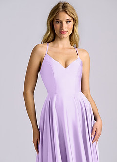 Azazie Truce Bridesmaid Dresses Lilac A-Line Stretch Satin Dress image7