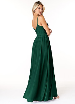 Azazie Lisbon Bridesmaid Dresses Emerald A-Line Sweetheart Neckline Chiffon Dress image2
