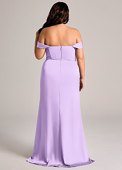 Azazie Johana Bridesmaid Dresses Lilac Mermaid Off the Shoulder Stretch Satin Convertible Dress image9