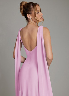 Azazie Essence Bridesmaid Dresses Candy Pink Sheath Chiffon Dress image9