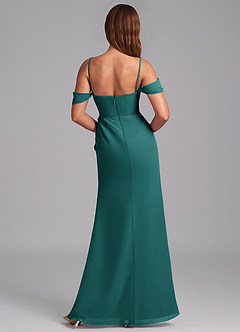 Azazie Johana Bridesmaid Dresses Peacock Mermaid Off the Shoulder Chiffon Convertible Dress image2