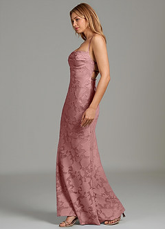 Azazie Ola Bridesmaid Dresses Dusty Rose Mermaid Corset Floral Burnout Dress image5