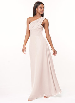 Azazie Ashley Bridesmaid Dresses Rose Petal A-Line Ruched Chiffon Dress image4