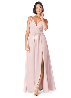 Azazie Farren Brautjungfernkleider Wandelbar A-Linie Plissee Chiffon Kleid Zartrosa image1