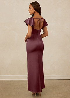 Christian Siriano Bridal for Azazie 1005 Brautjungfernkleider Etui Herzausschnitt Stretch-Satin Kleid Sangria image2