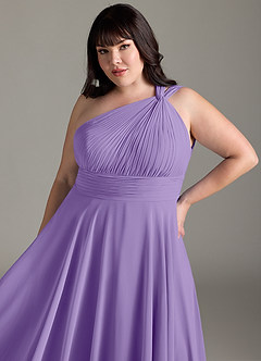 Azazie Charlize Bridesmaid Dresses Tahiti A-Line One Shoulder Chiffon Dress image12
