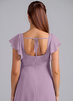 Azazie Bondi Maternity Bridesmaid Dresses A-Line Ruched Chiffon Floor-Length Dress image6