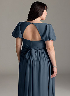 Azazie Madisynn Maternity Bridesmaid Dresses Bow Chiffon Floor-Length Dress image10