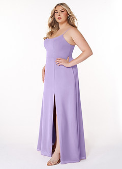Azazie Moira Bridesmaid Dresses Lilac A-Line Scoop Chiffon Dress image10
