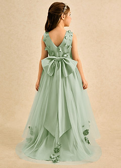 Azazie Filo Flower Girl Klänningar Klä Balklänning i Matt satäng Rosett image1