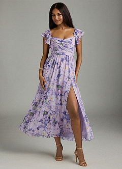 Azazie Anaya Bridesmaid Dresses Lilac Bloom A-Line Sweetheart Neckline Chiffon Dress image1