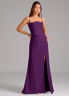 Azazie Jenine Bridesmaid Dresses Grape Mermaid Strapless Chiffon Dress image6