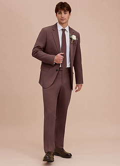 front Ethan Espresso Refined Weave Suit