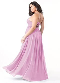 Azazie Aaida Bridesmaid Dresses Candy Pink A-Line Corset Chiffon Dress image10