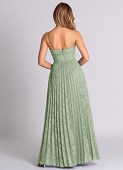 Azazie Mariana Vestidos de damas de honor Vestido de Salvia Polvorienta de Devorado Floral de Corte en A Convertible con Sin tirantes image8